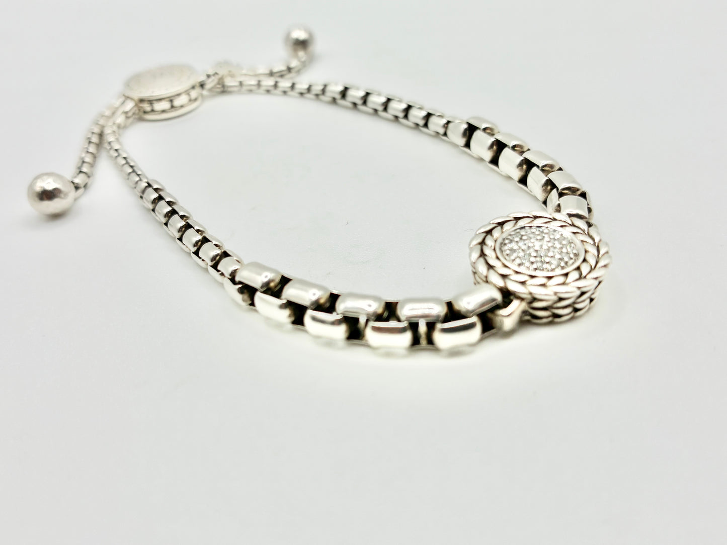 JAI Sterling Silver Adjustable Box-Chain Bracelet