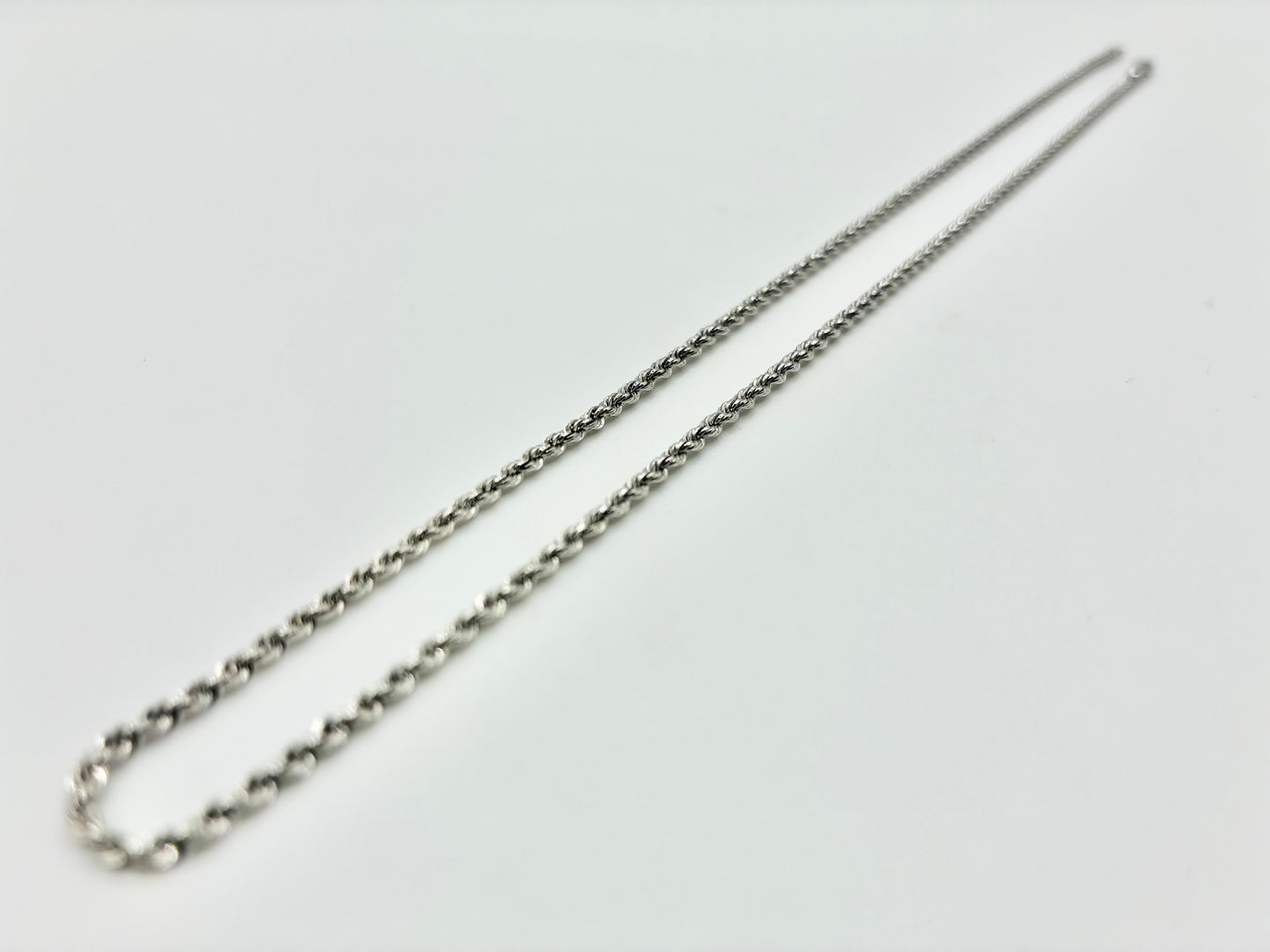 14K White Gold Rope Chain Necklace — 15"