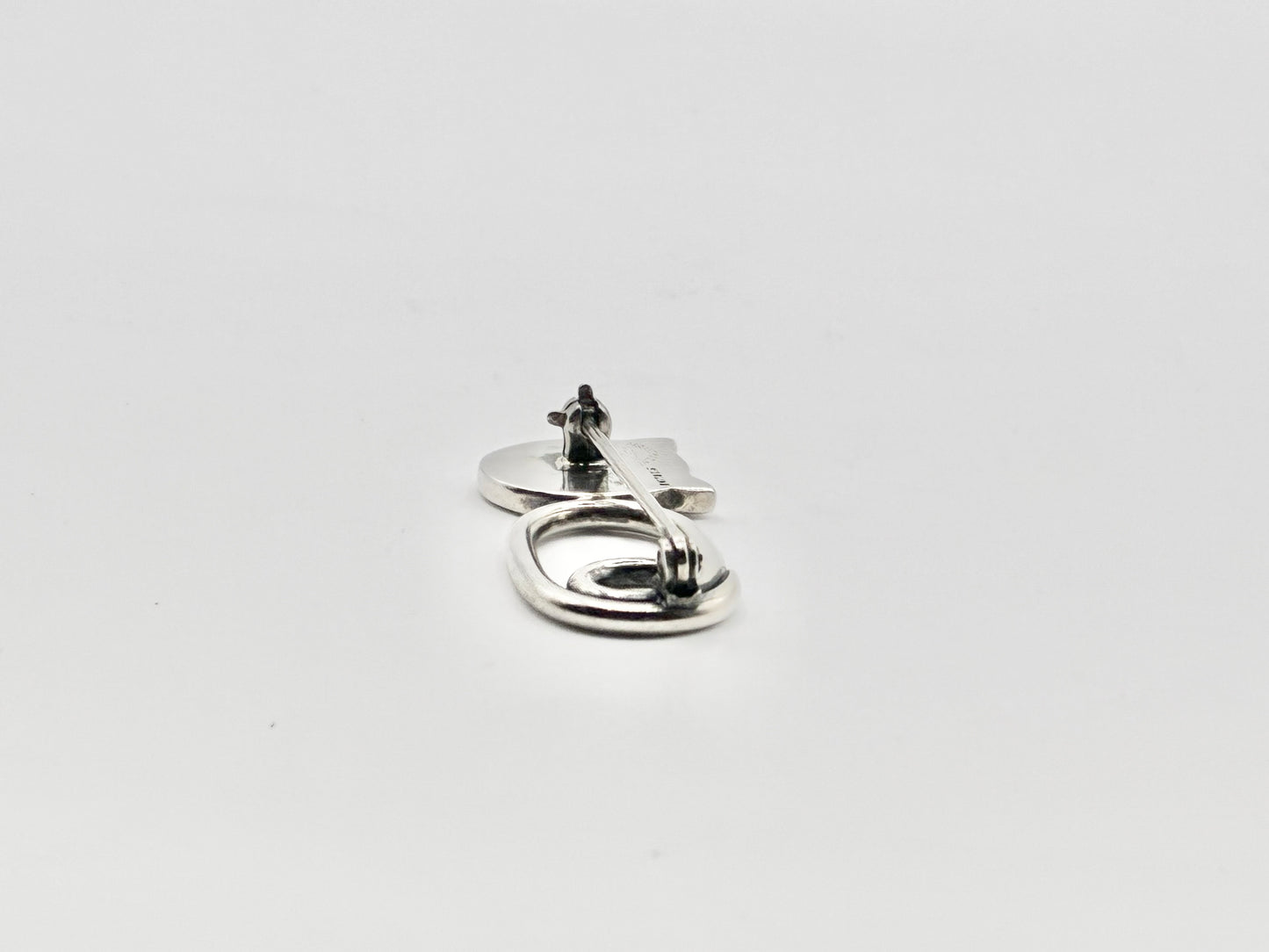 Handmade Taxco-Style Sterling Silver Cat Brooch Pin