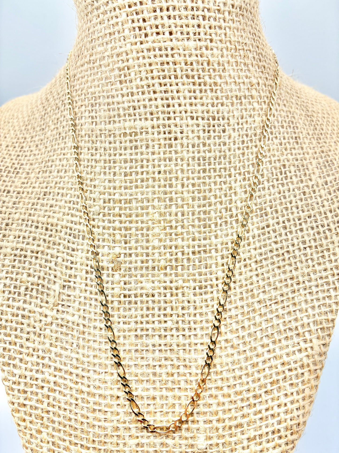14K Yellow Gold Figaro Chain Necklace — 18"