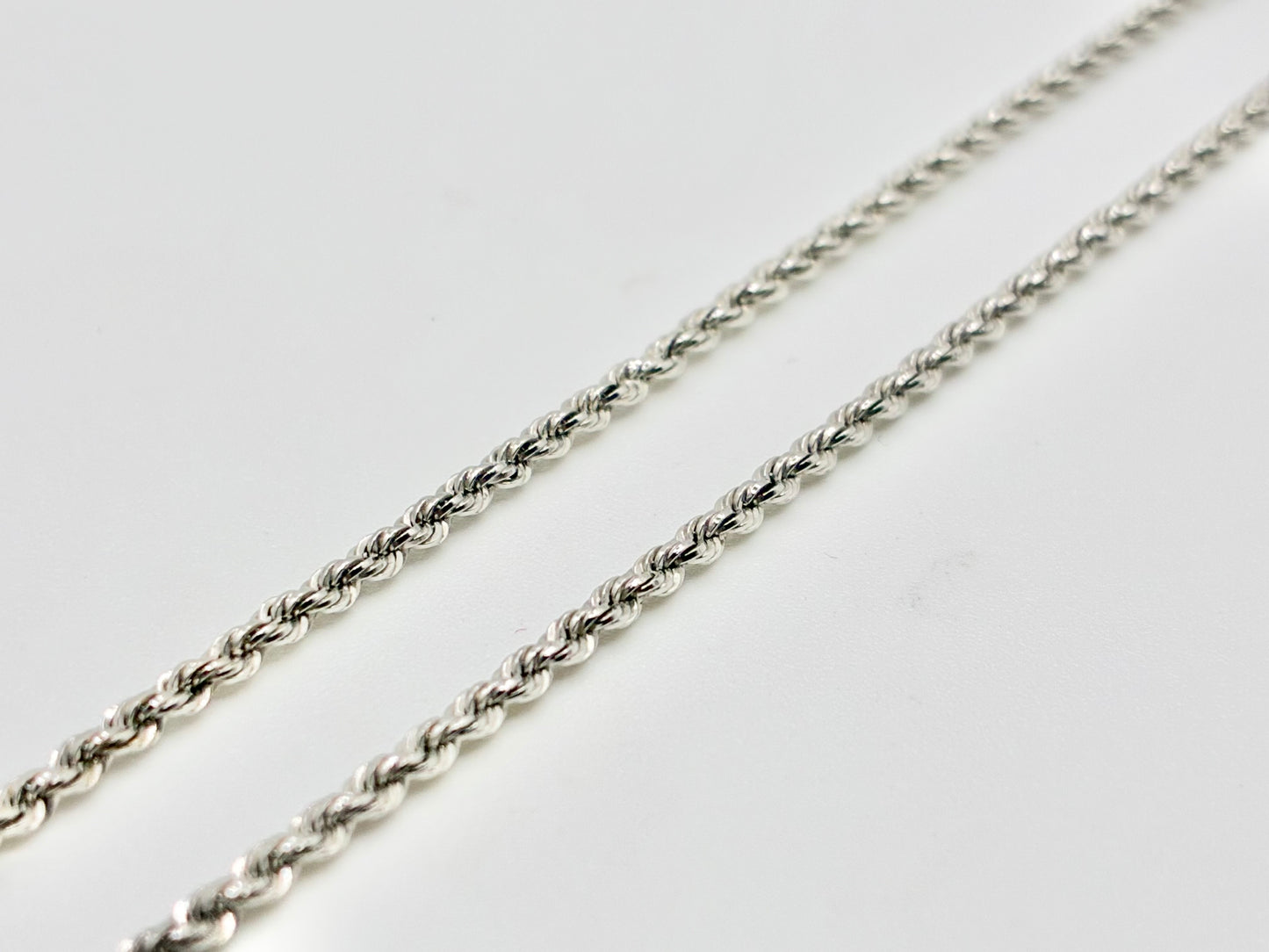 14K White Gold Rope Chain Necklace — 15"