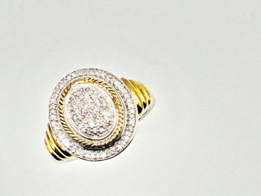 JWBR Sterling Silver Diamond Pavé Ring – Size 7.25