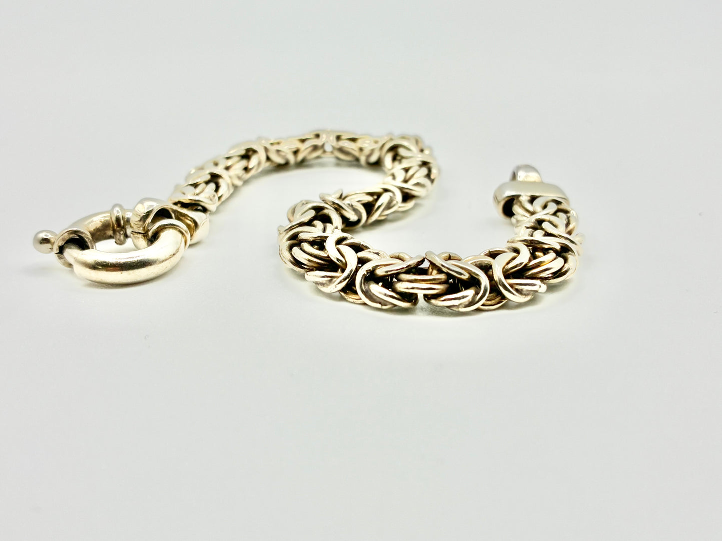 UTC Italy 925 Sterling Silver Byzantine Bracelet, Gold-Finish, 7”