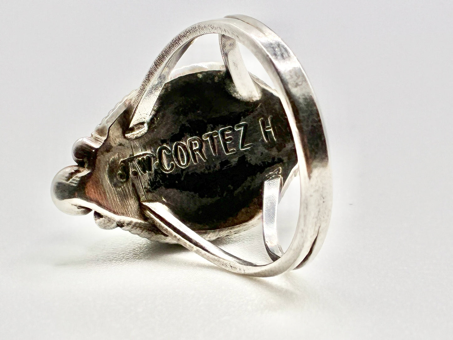 JW Cortez H Sterling Silver Turquoise Ring - Size 6