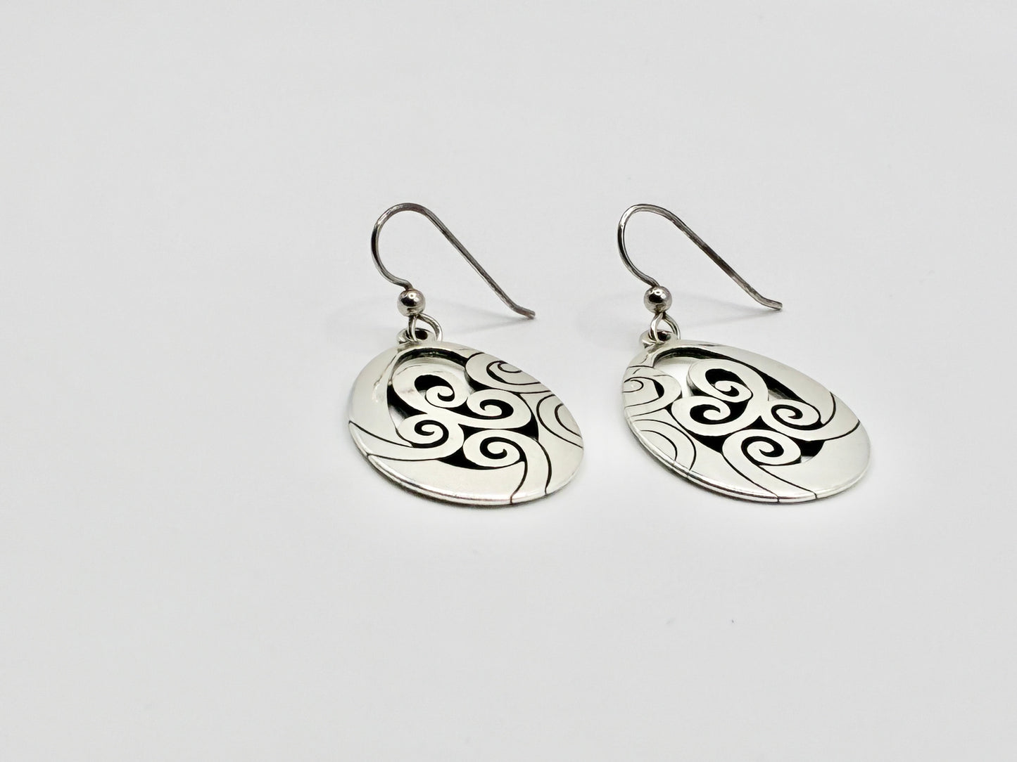 Brighton "Mingle" Scroll French Wire Earrings Silver Tone Openwork Dangle