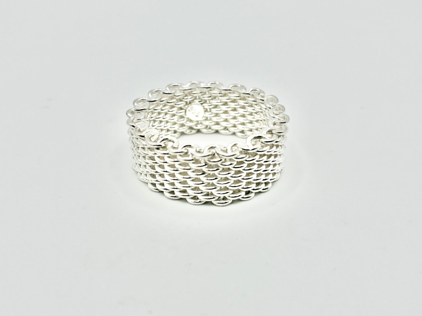 Silver Mesh Woven Ring – Size 9