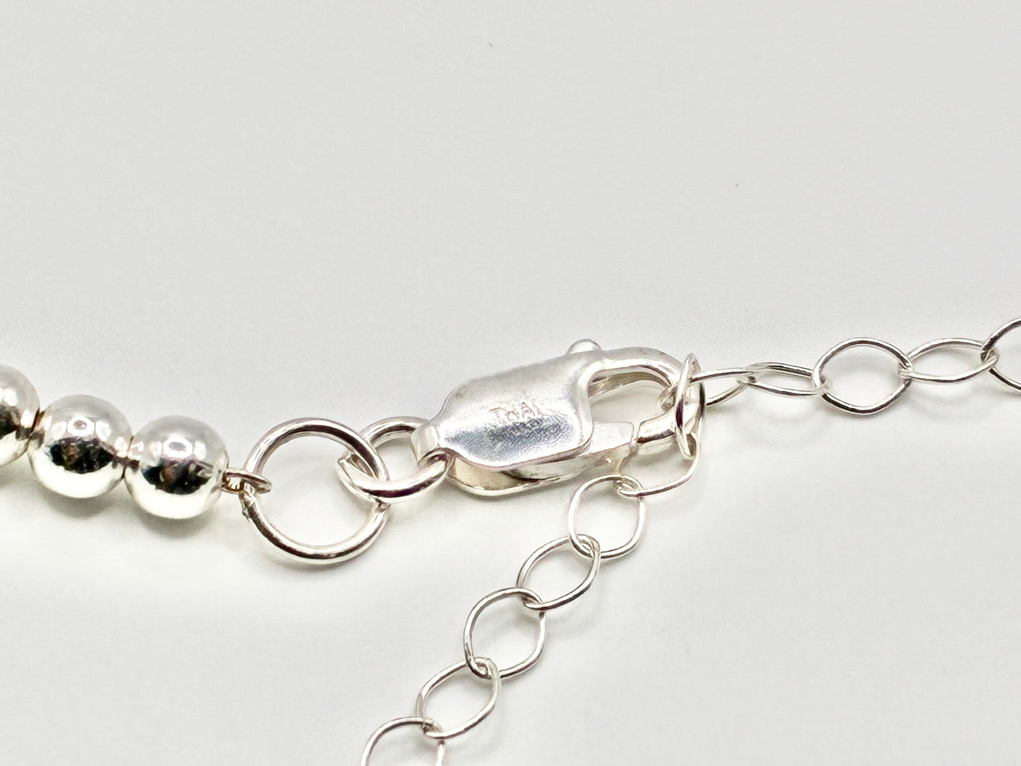 Thai 925 FAS Sterling Silver Graduated Bead Necklace – 18"