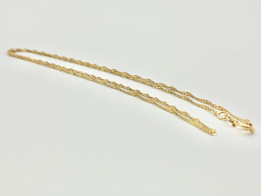 14K Yellow Gold Italian Chain Necklace – 18" Lightweight