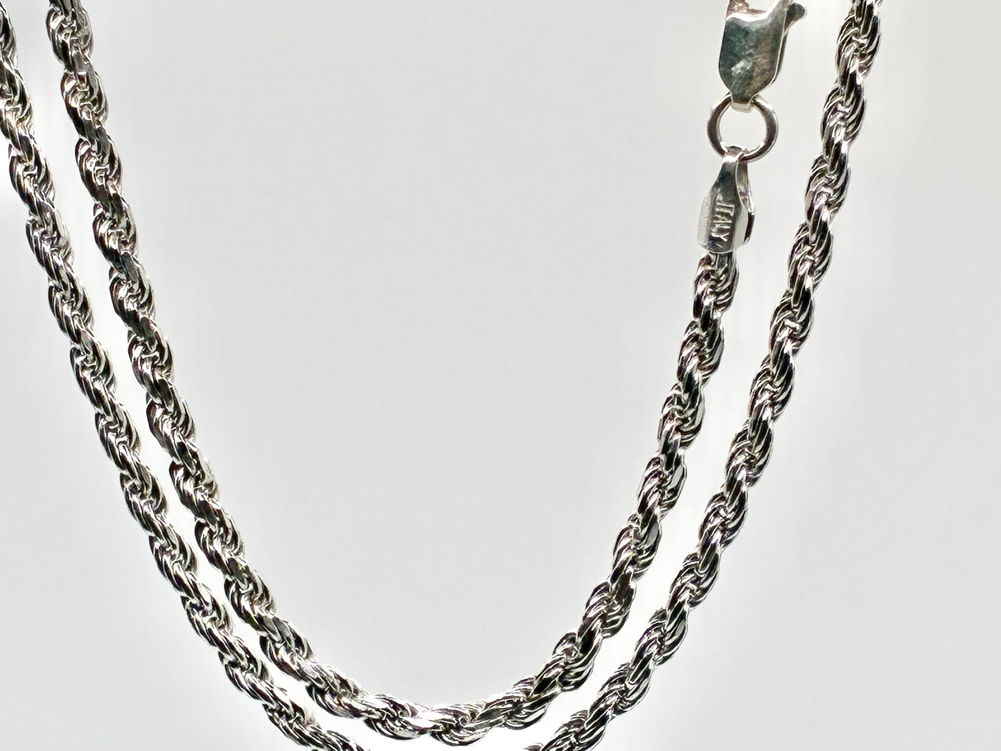 Sterling Silver Rope Chain Necklace 22” – Italy 925 – Solid Classic Chain