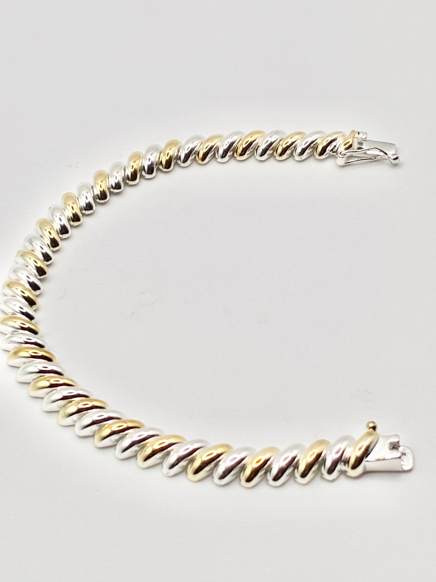 925 FAS Two-Tone Sterling Silver Bracelet – 7”