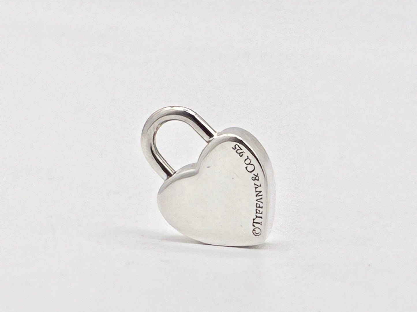 Tiffany & Co. Sterling Silver Heart Lock Charm Engraved “Marry Me”