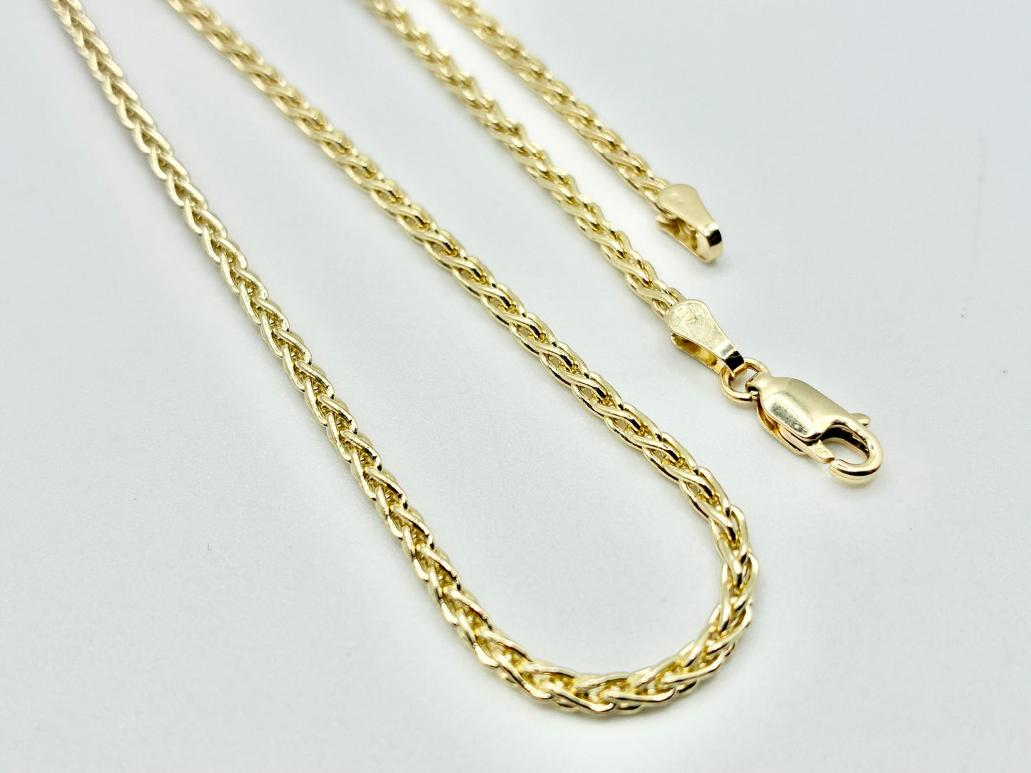 14K Yellow Gold Wheat Chain Necklace — 20"
