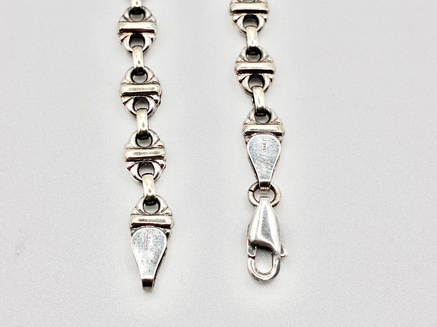 Italian 925 Sterling Silver Leaf-Link Bracelet — 7"