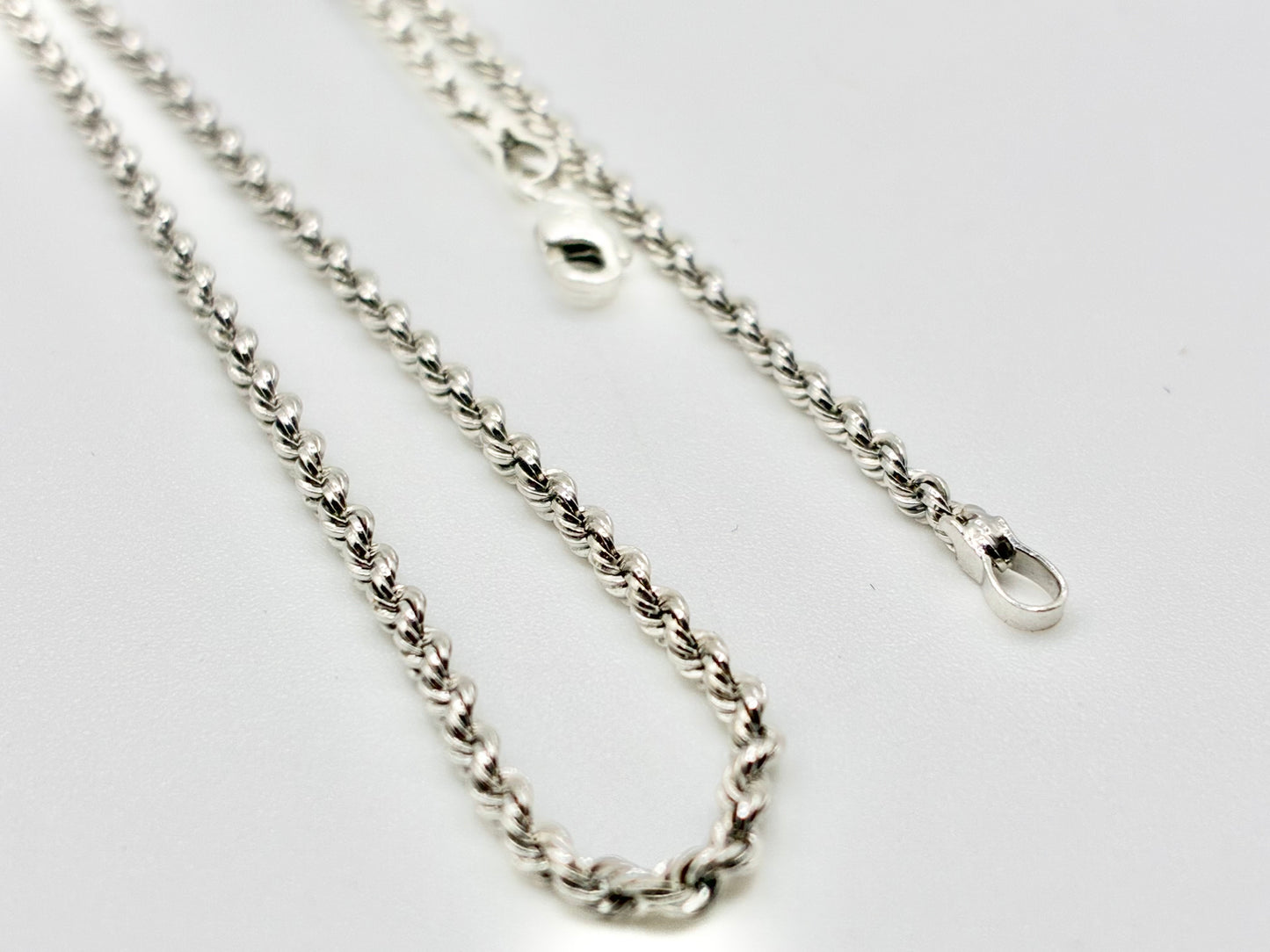 14K White Gold Rope Chain Necklace — 15"