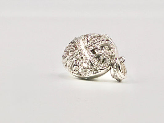 Chuck Clemency STS Sterling Filigree Diamond Locket Pendant