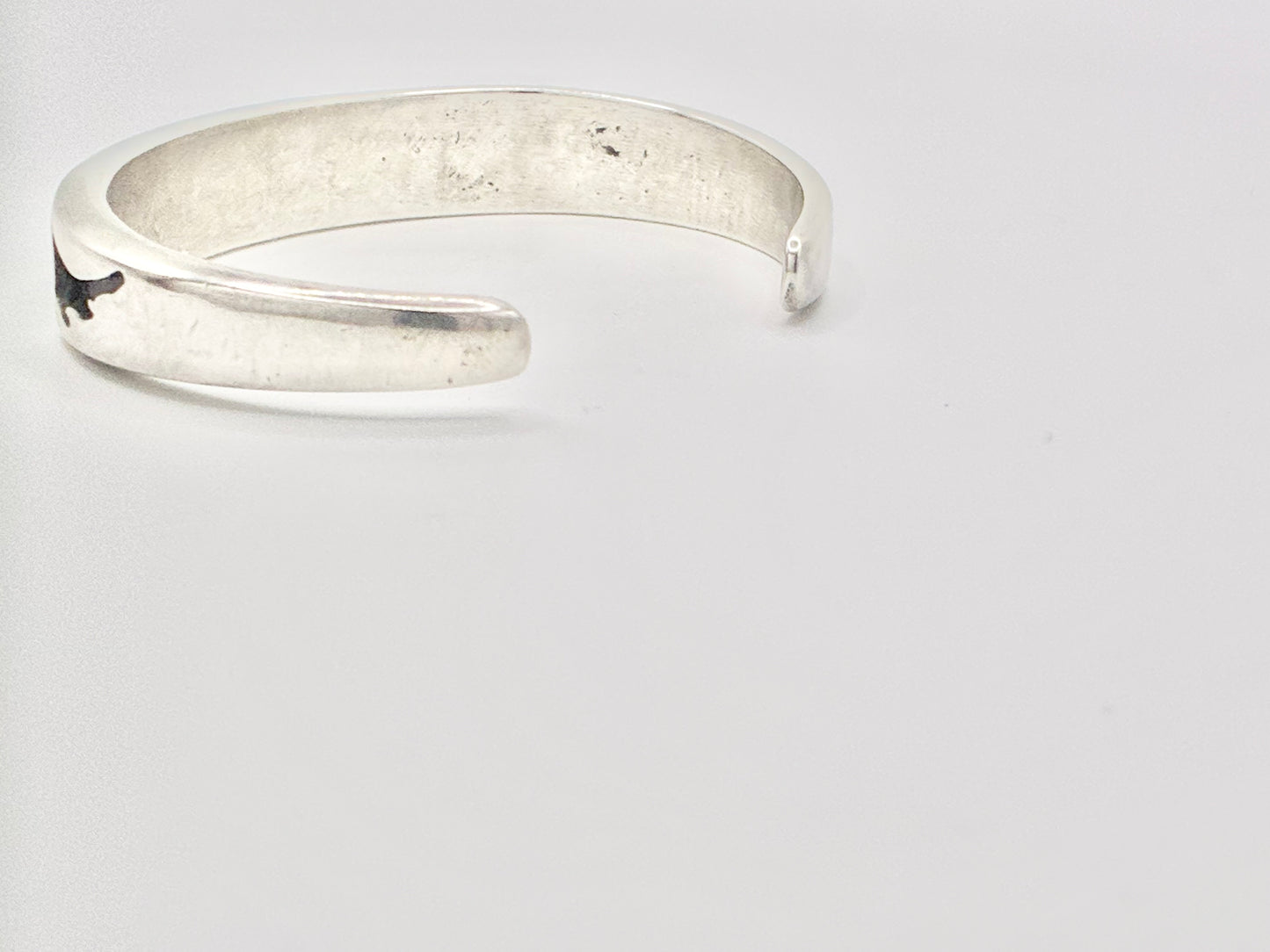 Sterling Silver Zuni Turquoise Inlay Cuff Bracelet – Solid, Heavy Gauge