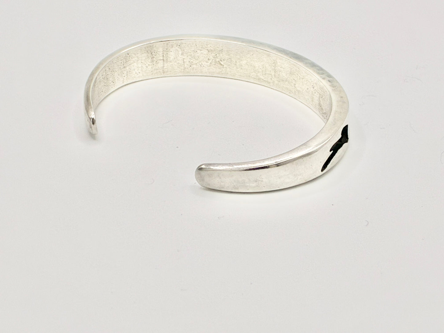Sterling Silver Zuni Turquoise Inlay Cuff Bracelet – Solid, Heavy Gauge