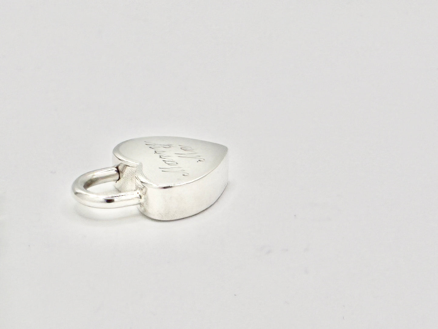 Tiffany & Co. Sterling Silver Heart Lock Charm Engraved “Marry Me”