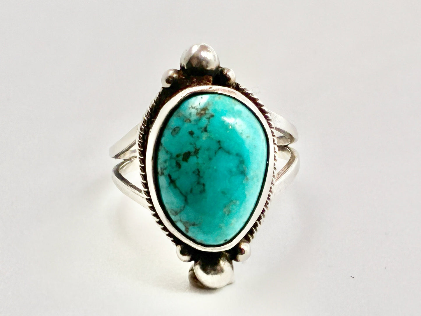 JW Cortez H Sterling Silver Turquoise Ring - Size 6