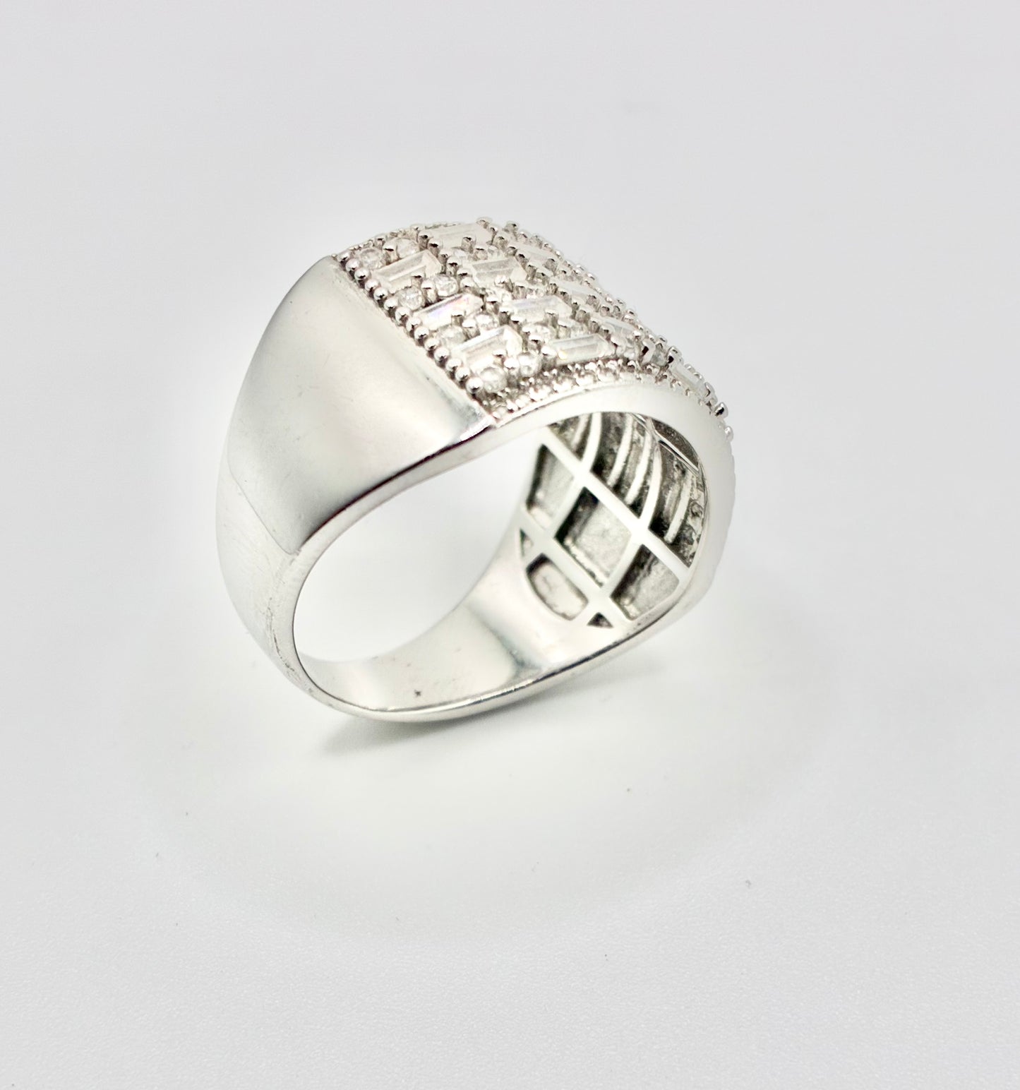 Sterling Silver 925 Cubic Zirconia Ring - Size 10