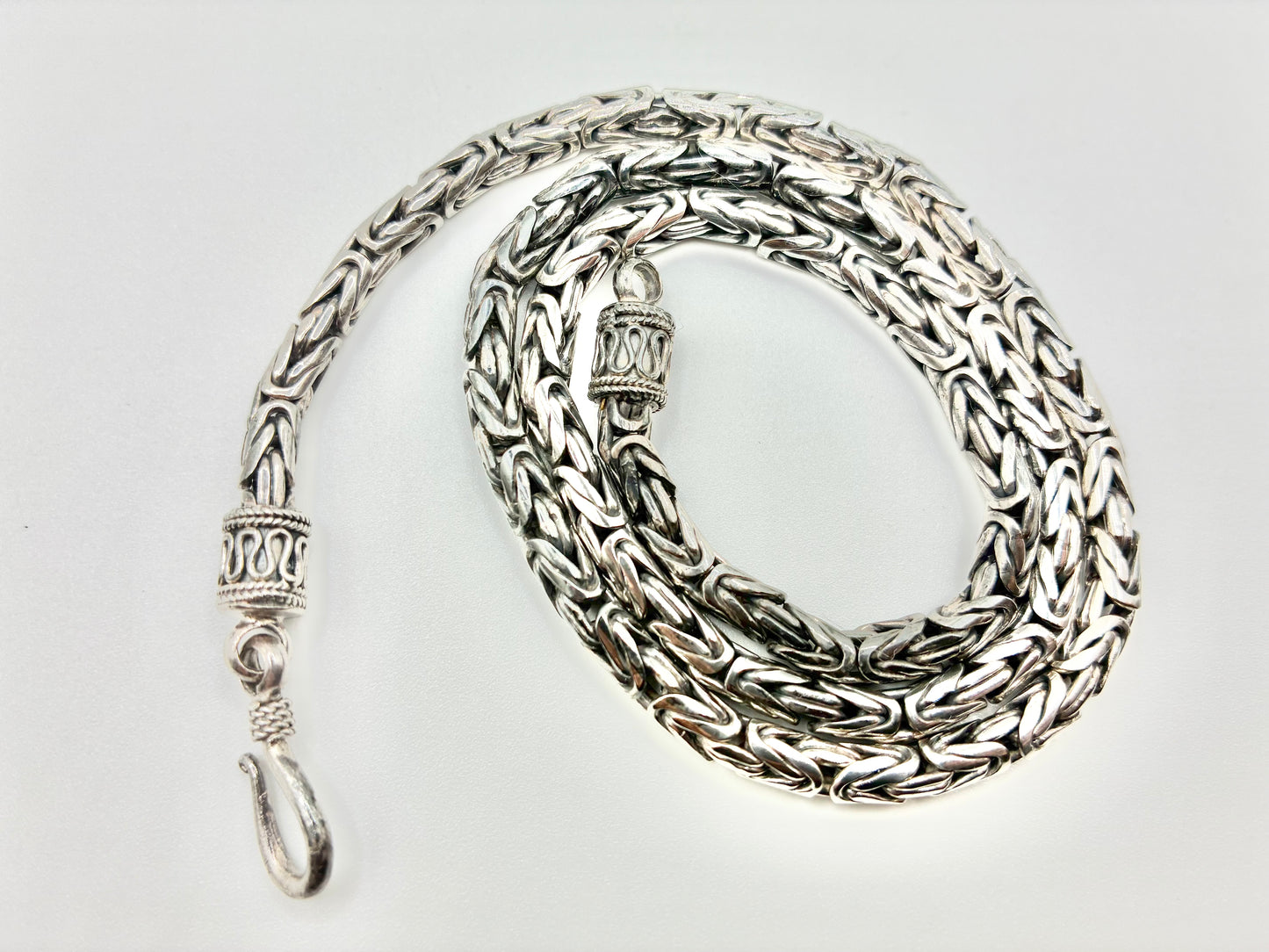 Sterling Silver 925 Bali-Style Woven Chain Necklace — 19.5"
