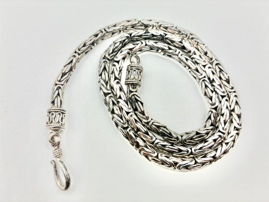 Sterling Silver 925 Bali-Style Woven Chain Necklace — 19.5"