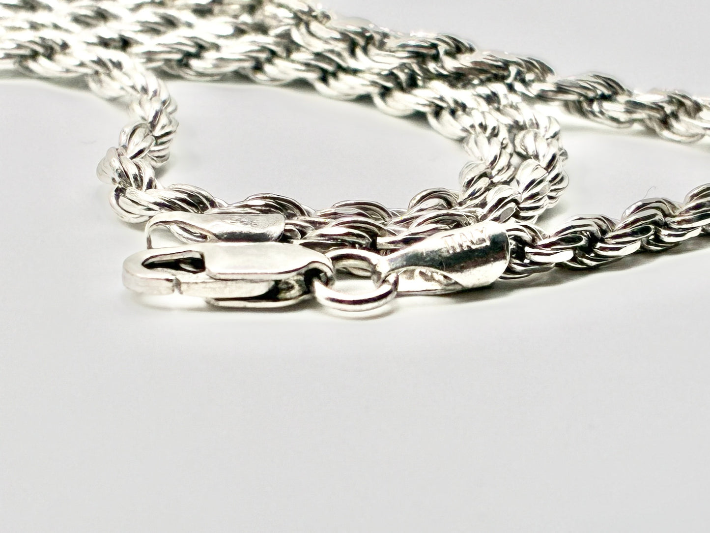 Sterling Silver Rope Chain Necklace 22” – Italy 925 – Solid Classic Chain