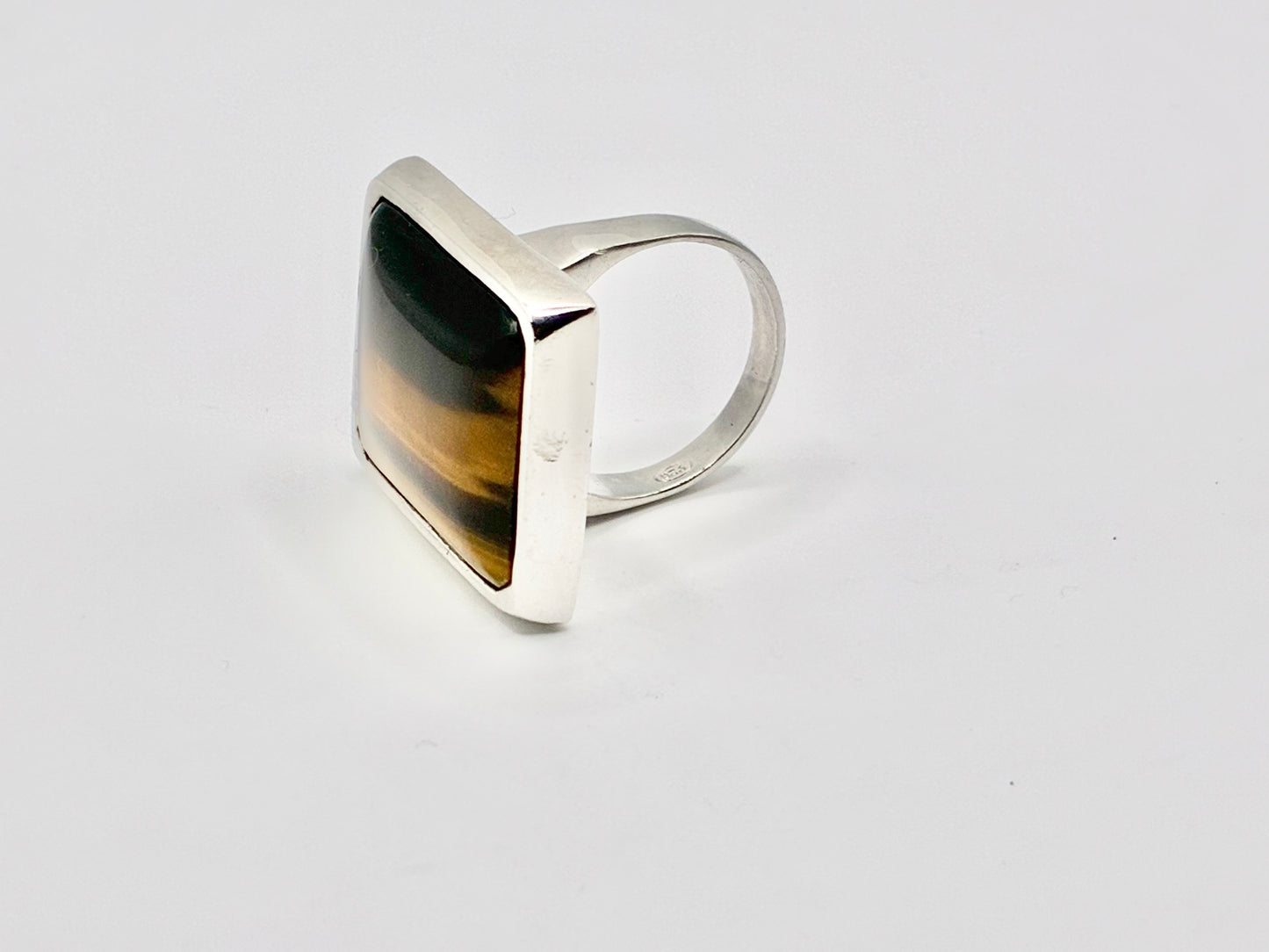 Sterling Silver Tiger’s Eye Statement Ring – Size 7