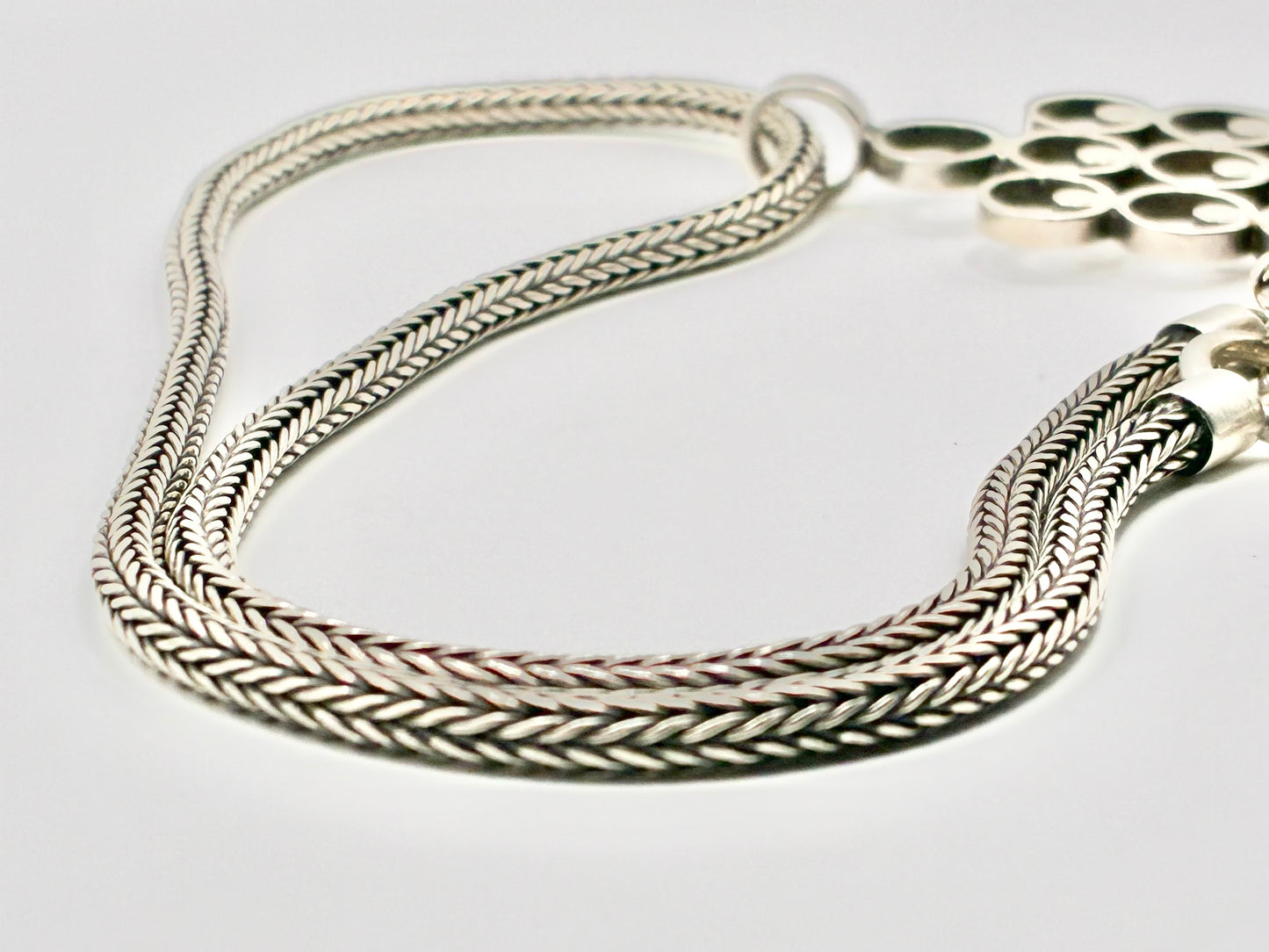 Finnish 830 Silver Modernist Statement Necklace & Scandinavian Sculptural Pendant