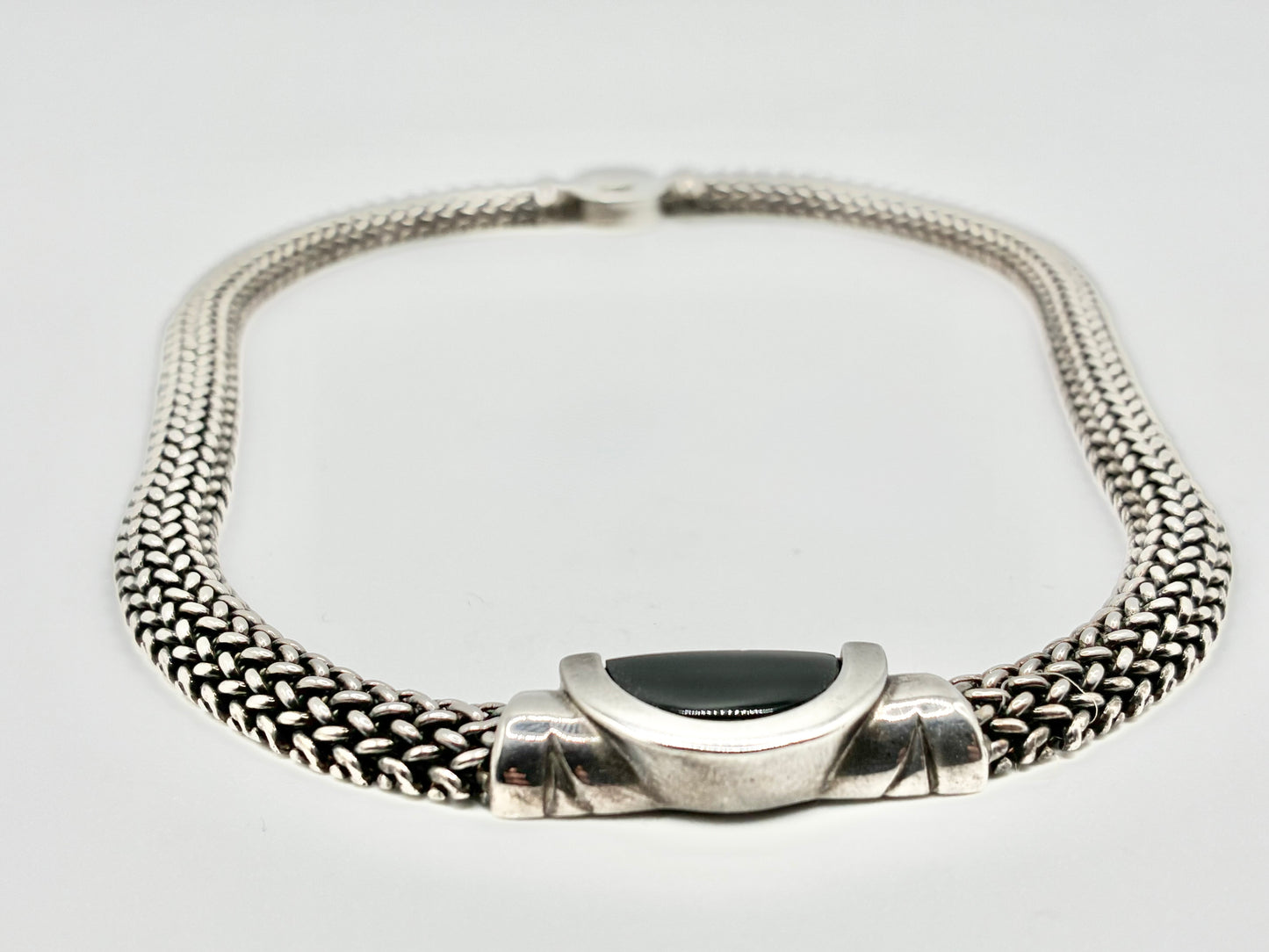 Sterling Silver “M” Patent Pending Collar Necklace – 15”