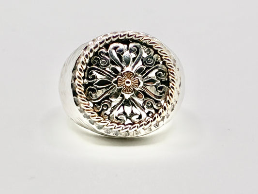 AE Sterling Silver Medallion Ring – Size 7.25
