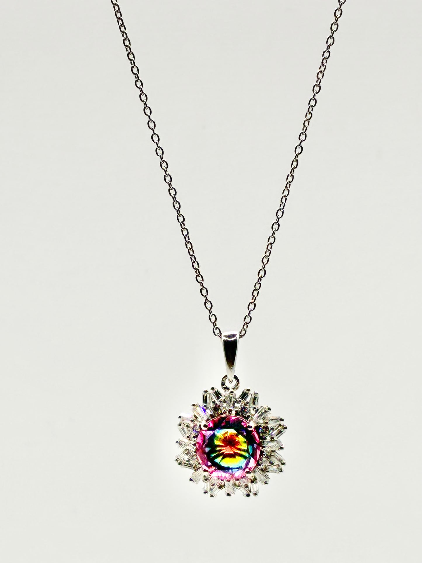 Sunburst Pendant Necklace – 925 DJoy Sterling Silver, 20"