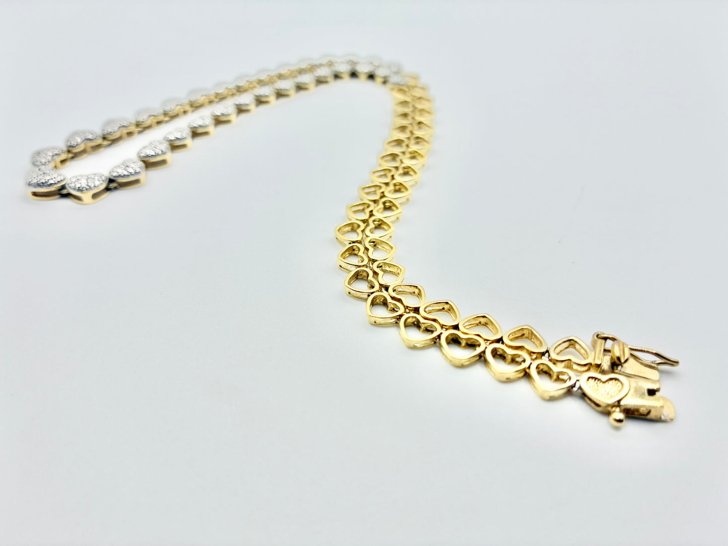 Heart Link Pavé Necklace — 16"