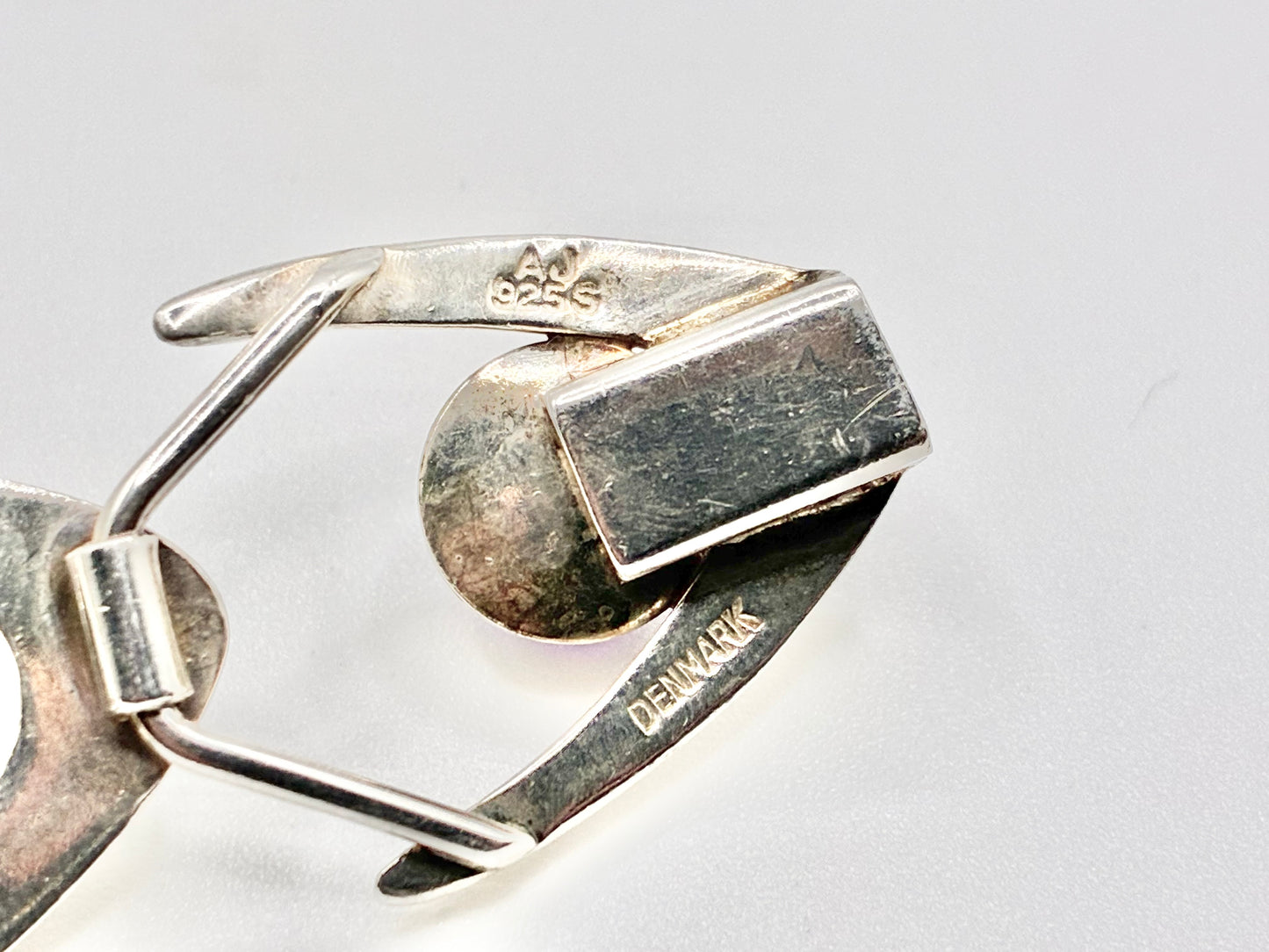 Danish Modern Arne Johansen Sterling & Amethyst “Boomerang” Bracelet – 7.5"