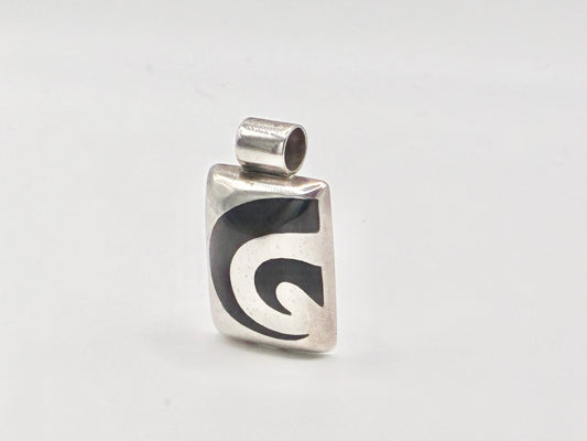 Mexico 925 Sterling Silver Modernist Swirl Pendant