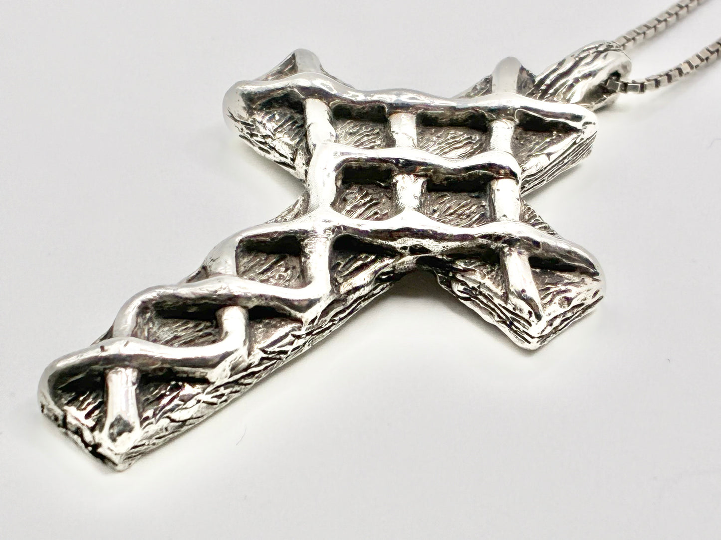 Solid Silver Cross Pendant Necklace