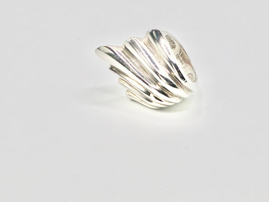 Sterling Silver Sculptural Statement Ring – Size 6.75