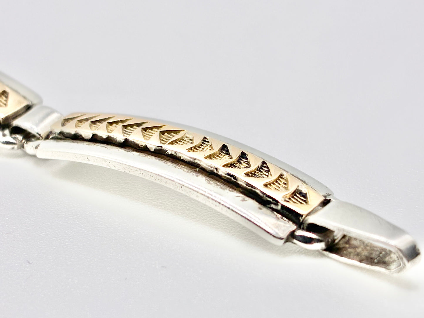 M.M. Rogers 14K & Sterling Silver Link Bracelet – 7”