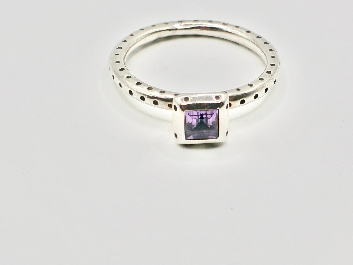Brighton 925 Sterling Silver Square Purple Ring - Size 8.5