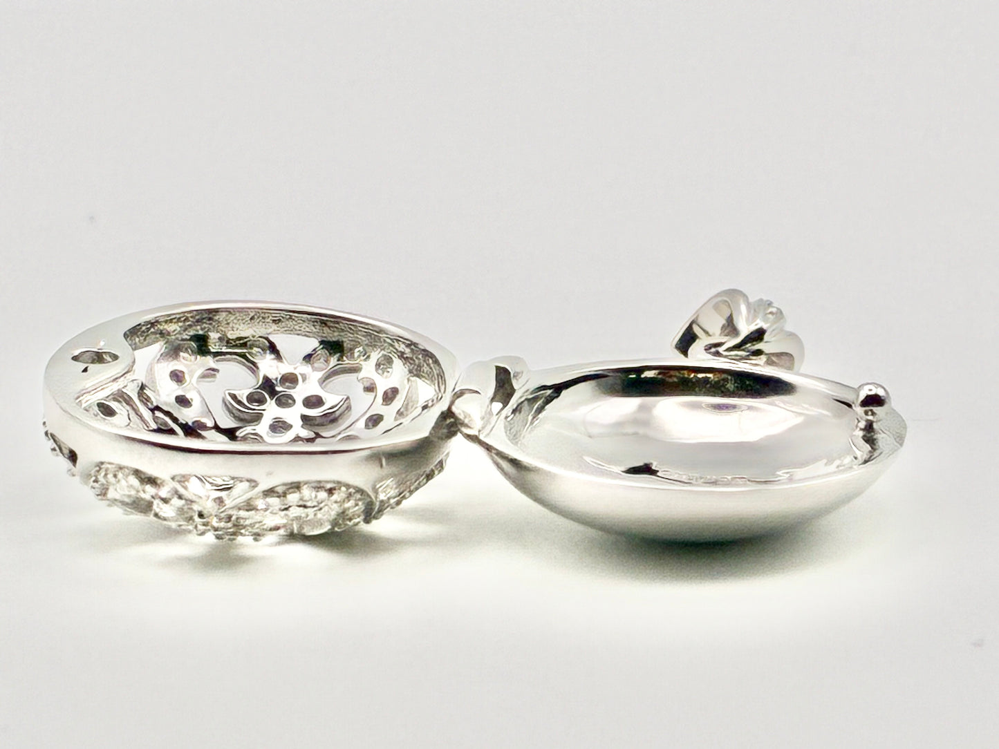 Chuck Clemency STS Sterling Filigree Diamond Locket Pendant