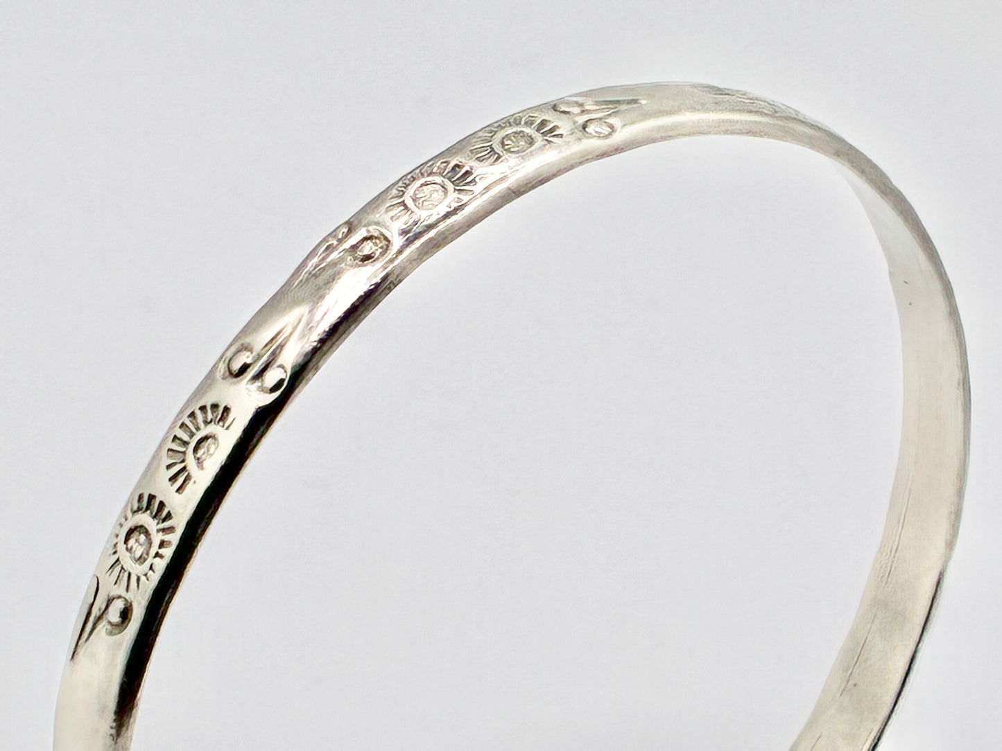 Mexico Sterling Silver Stamped Bangle – 925