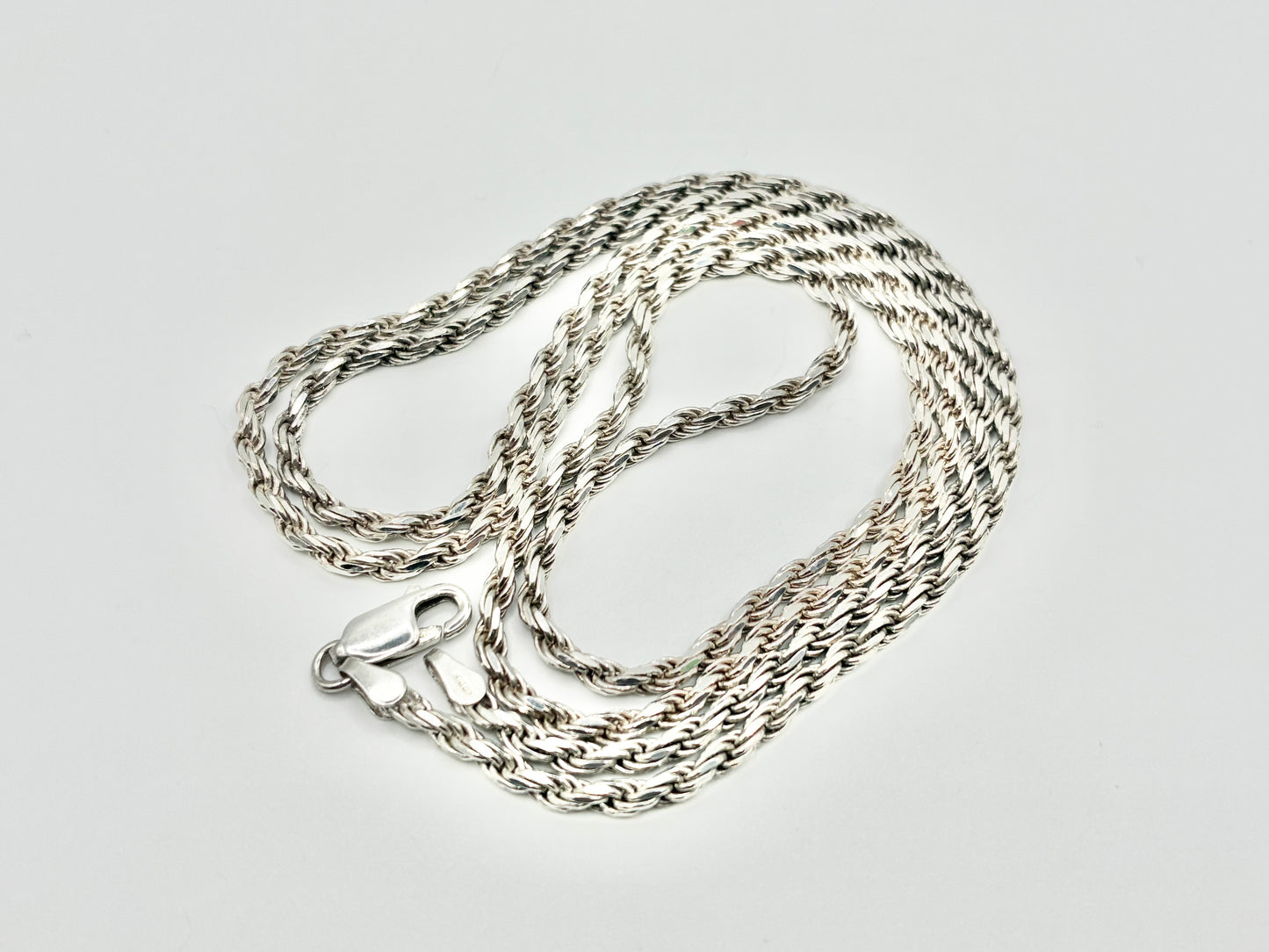 Italian Sterling Silver Rope Chain — 30”