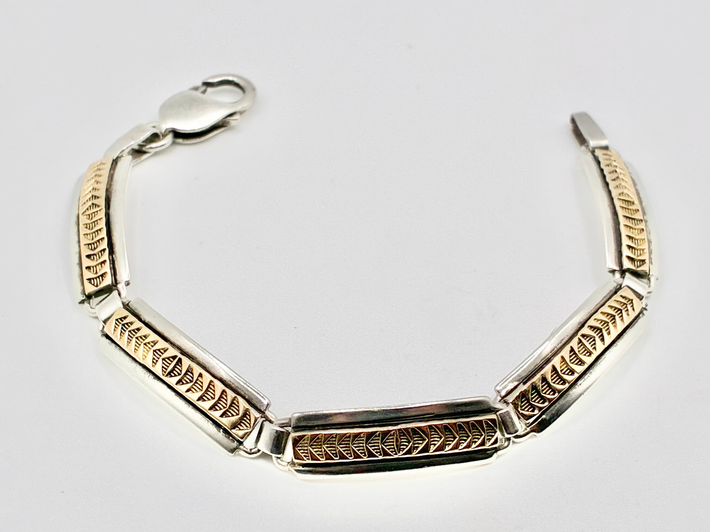 M.M. Rogers 14K & Sterling Silver Link Bracelet – 7”