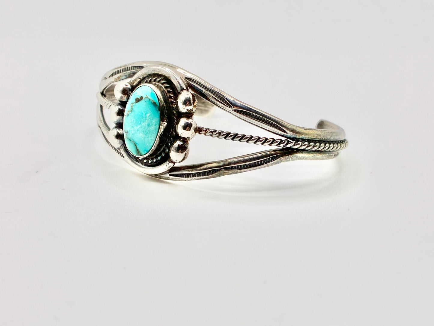 Navajo Sterling Silver Turquoise Cuff Bracelet