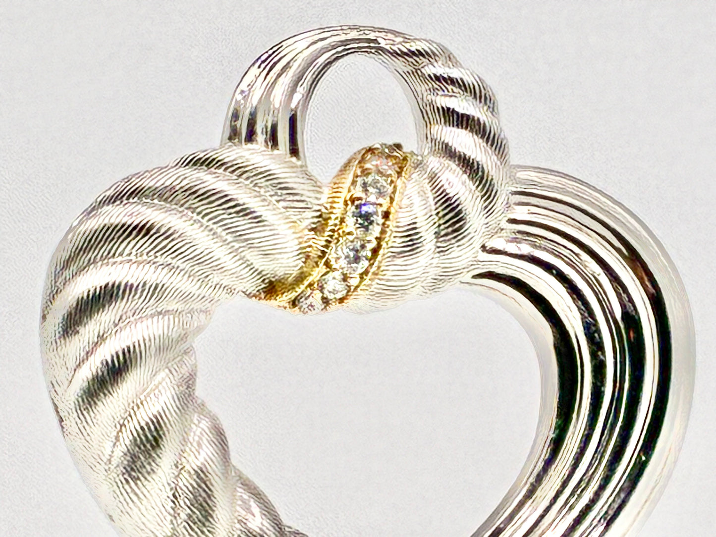 Judith Ripka Sterling Silver Open Heart Pendant