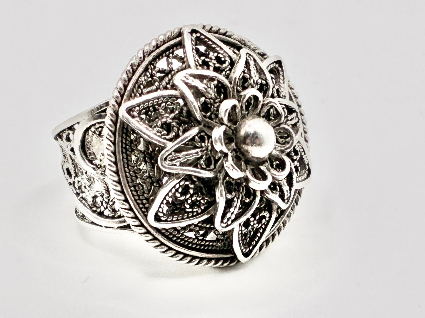 Sterling Silver Turkish Filigree Ring – Size 9