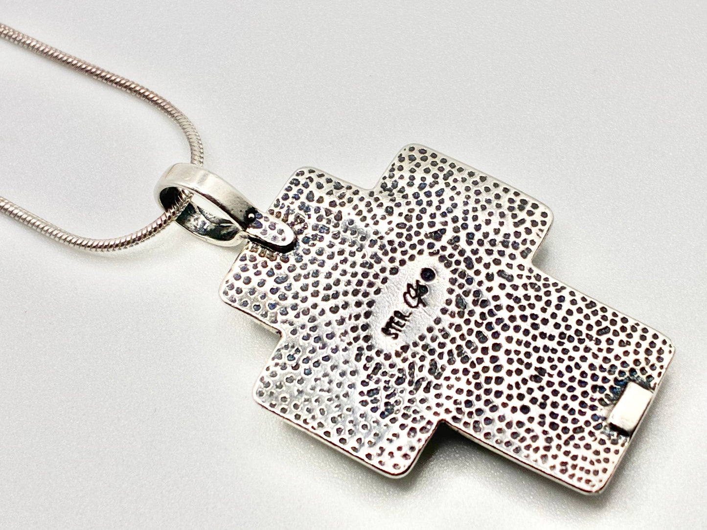 Carolyn Pollack Sterling Silver Turquoise Cross Pendant Necklace – 18"