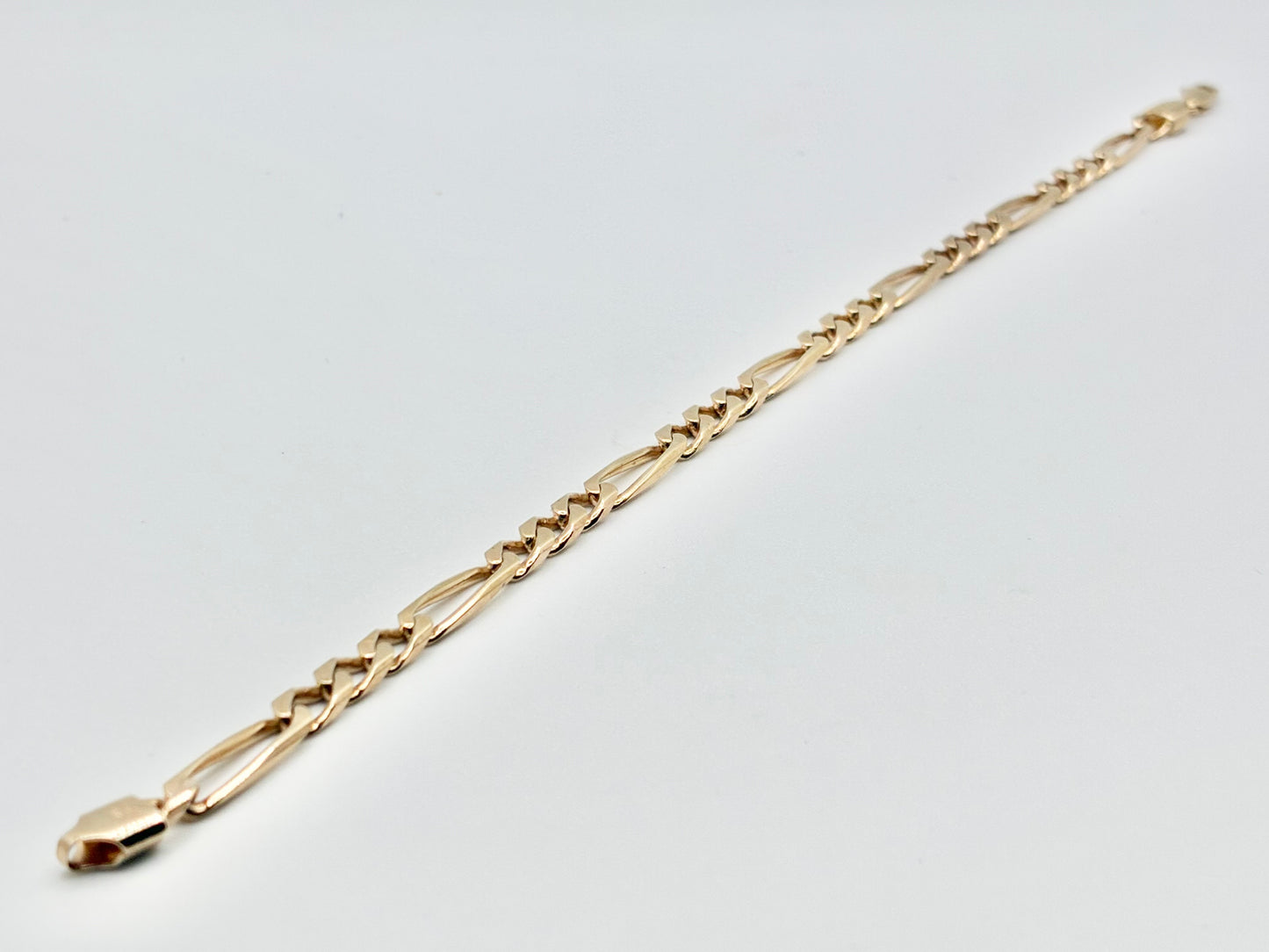 14K Solid Gold Figaro Bracelet 8.5"