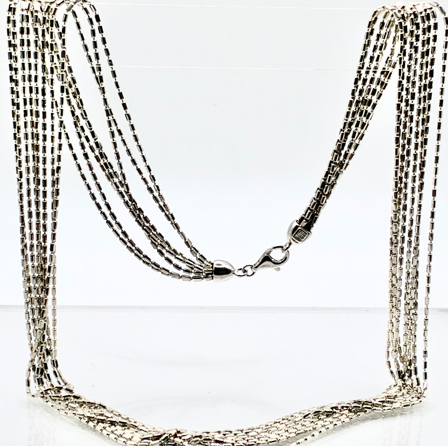 925 Italy Milor Liquid Silver Multi-Strand 24″ Necklace
