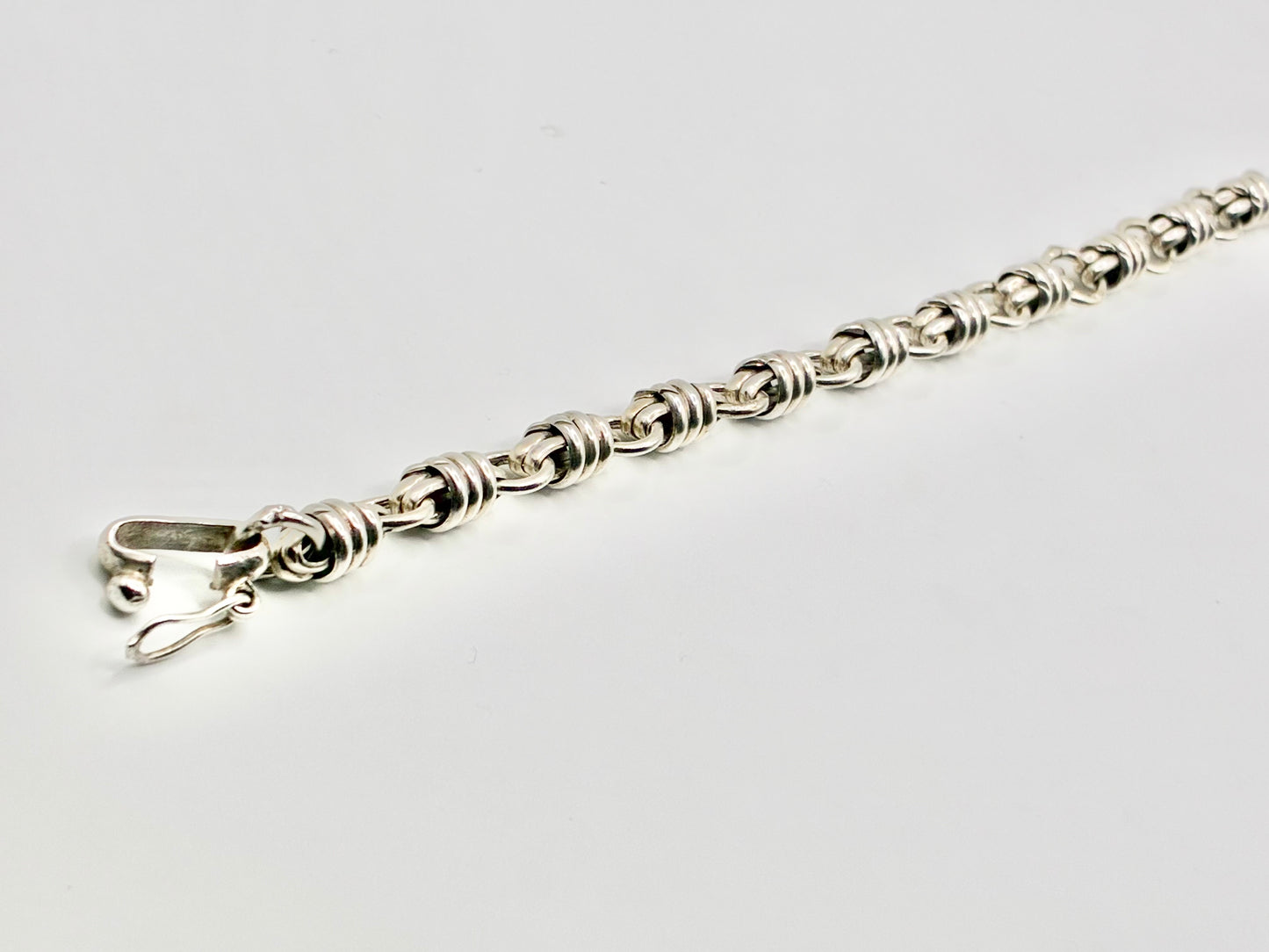 Mexican Sterling Silver Knot Link Bracelet